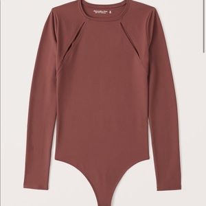 Abercrombie and Fitch Seamless Long Sleeve Cutout Body Suit Size: Medium